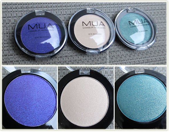 MUA Pearl Eyeshadows in 9, 1, 26 – £1.00 GBP each