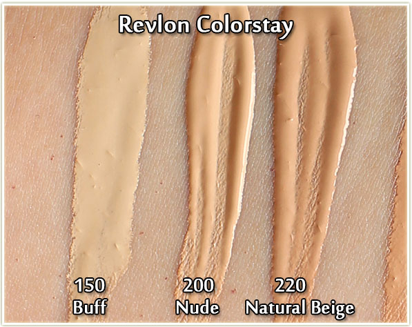 Revlon Colorstay in 150 Buff, 200 Nude and 220 Natural Beige