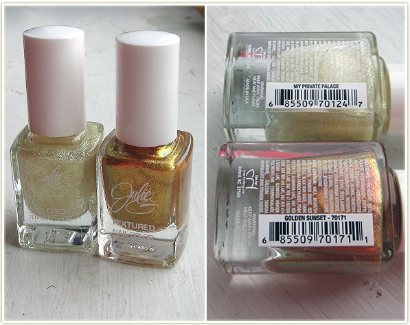 JulieG nailpolish in My Private Palace & Golden Sunset ($3.99 USD each)