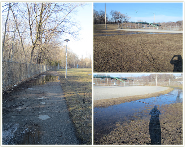 Riverdale Park almost flooded and completely muddy