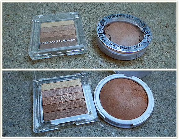 Physicians Formula Shimmer Strip in Sunset Strip and Hard Candy bronzer in Hula Hula