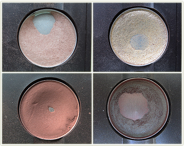 Clockwise from top left (all MAC): Naked Lunch, Nylon, Club and Shag