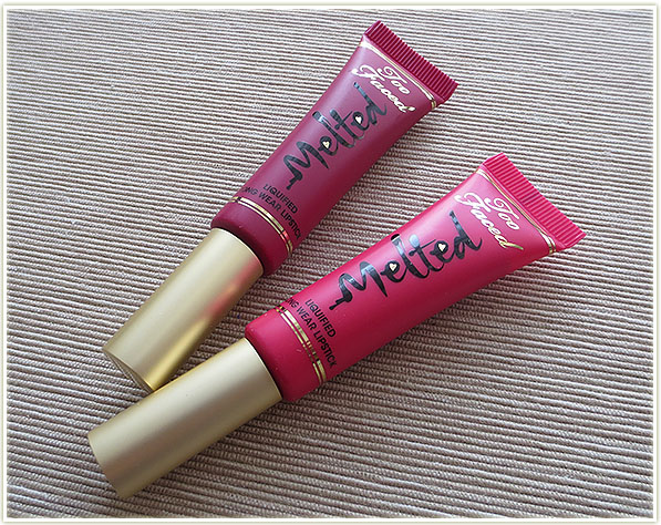 Too Faced Melted Lipsticks in Melt Berry and Melted Candy ($21 USD, each)