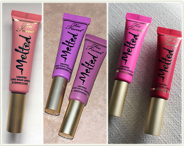 Too Faced Melted – Peony, Violet, Fig, Fuchsia ($25 CAD each)