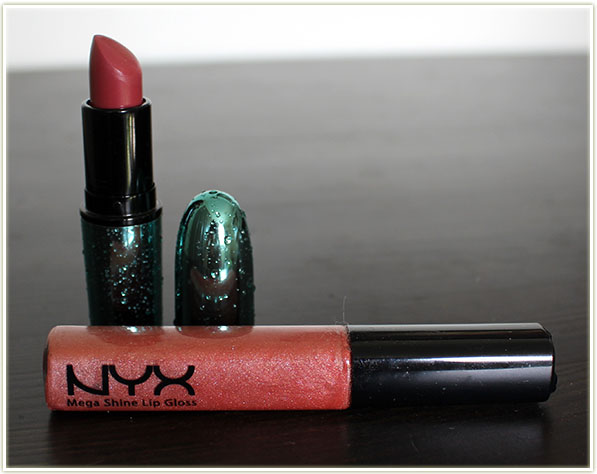 MAC Mystical lipstick and NYX Spongecake gloss