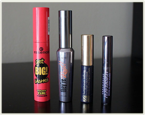 essence Get BIG! Lashes, Benefit They’re Real!, Estee Lauder Sumptuous Infinite, Urban Decay Perversion