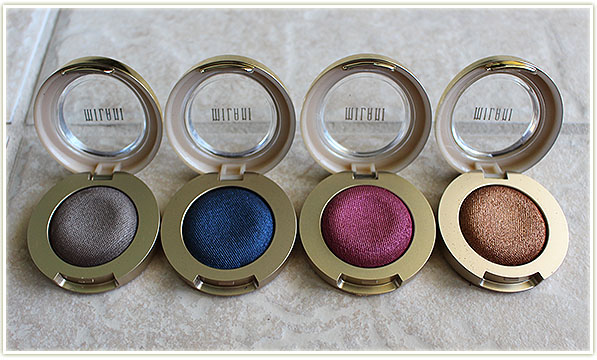 Milani Bella eyeshadows in Taupe, Navy, Rouge and Copper ($4.59 USD each)