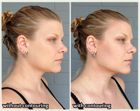 With and without contouring