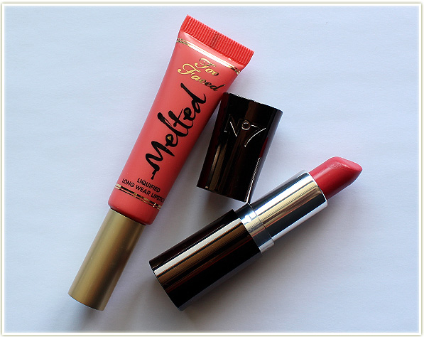 Too Faced Melted Coral and Boots No7 Sweet Copper