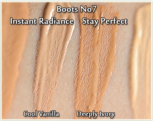 Boots No7: Instant Radiance in Cool Vanilla and Stay Perfect in Deeply Ivory