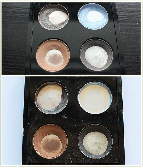 MAC eyeshadows in Club, Fade, Cork and Print – Before and After