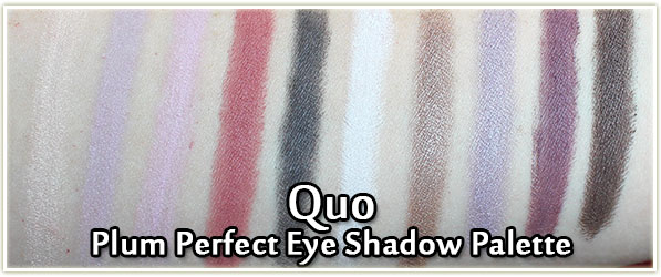 Quo Fall 2016 Collection - Plum Perfect Eye Shadow Palette - swatches