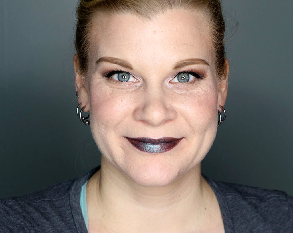 Wearing Peacock Pearl on lips